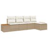 vidaXL Gartensofa-set mit Kissen 5 pcs Beige und Creme Poly Rattan