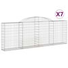 vidaXL Gabionen mit Hochbogen 7 Stk. 300x30x100/120cm Verzinktes Eisen