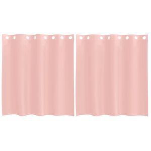 vidaXL Voile Vorh&auml;nge mit &Ouml;sen 2 Stk. Rosa 140x140 cm