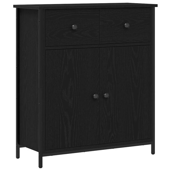 vidaXL Sideboard Schwarz Eichen-Optik 70 x 30 x 80 cm Holzwerkstoff