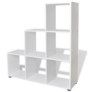 vidaXL Treppenregal B&uuml;cherregal 107 cm Wei&szlig;