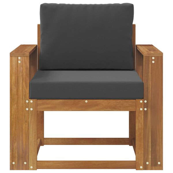 vidaXL Outdoor-Sofa Massives Akazienholz und Polyester Natur