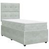 vidaXL Boxspringbett mit Matratze Hellgrau 90 x 200 cm Samt
