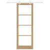 vidaXL Schiebet&uuml;r Natur 83 x 232 cm Massivholz Kiefer und Glas