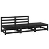 vidaXL 3-tlg. Garten-Lounge-Set Schwarz Massivholz Kiefer