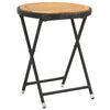 vidaXL Beistelltisch Schwarz 60 cm Poly Rattan und Massivholz Akazie