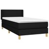 vidaXL Boxspringbett mit Matratze Schwarz 90x190 cm Stoff