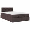 vidaXL Ottoman-Bett mit Matratze & LEDs Dunkelbraun 120x190 cm Stoff