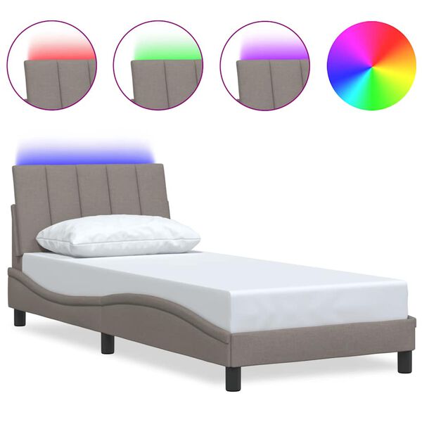 vidaXL Bettgestell ohne Matratze "Hanko" Taupe 80x200 cm Stoff