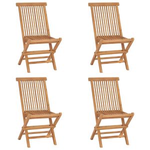 vidaXL Klappst&uuml;hle, 4 St&uuml;ck, Massivholz Teakholz