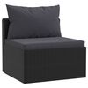 vidaXL 7-tlg. Garten-Lounge-Set mit Auflagen Poly Rattan Schwarz