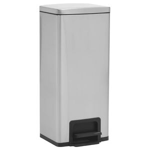 vidaXL M&uuml;lleimer mit Pedal Anti-Fingerabdruck 30 L Silbern Edelstahl