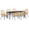 vidaXL Garten Essgruppe 7 pcs Braun Poly-Rattan