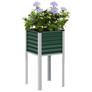 vidaXL Garten-Pflanzgef&auml;&szlig; Gr&uuml;n 45 x 45 x 88 cm Stahl