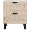 vidaXL Nachttisch 2 pcs Wei&szlig; 40 x 33 x 46 cm Massivholz Mango