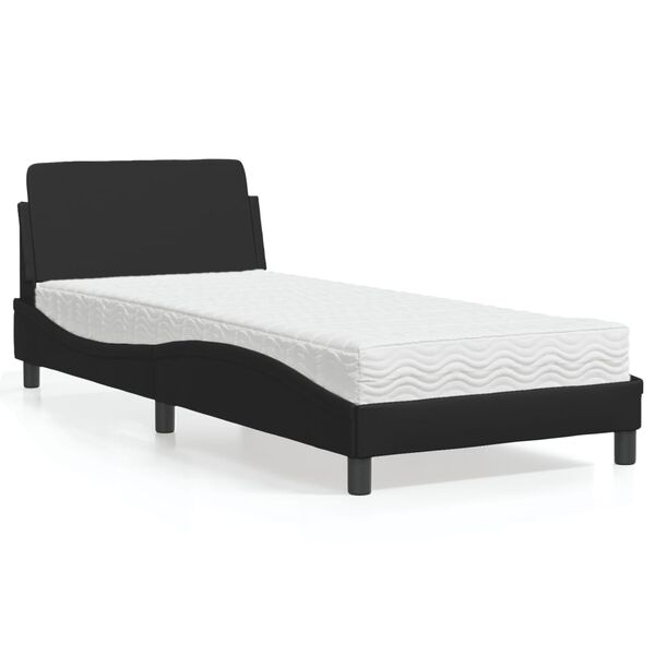 vidaXL Bett mit Matratze "Dover" Schwarz 80x200 cm Kunstleder