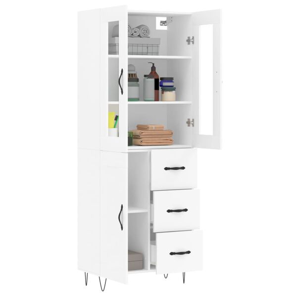 vidaXL Highboard Wei&szlig; 69,5x34x180 cm Holzwerkstoff