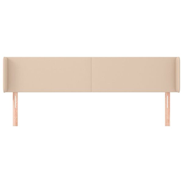 vidaXL Kopfteil mit Ohren Cappuccino-Braun 203x16x78/88 cm Kunstleder