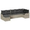 vidaXL Gartensofa-set 7 pcs Hellgrau Poly-Rattan