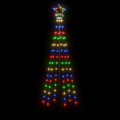 vidaXL LED-Weihnachtsbaum mit Erdnägeln Mehrfarbig 108 LEDs 180 cm