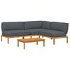 vidaXL Sofa Set 4 stk. Anthrazit Massivholz Akazie