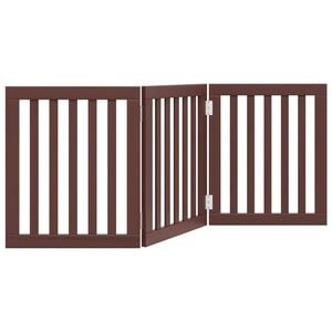 vidaXL 3-tlg. Hundetor Faltbar Braun 150 cm Pappelholz