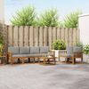 vidaXL Outdoor-Sofagarnitur mit Kissen 7 pcs Nat&uuml;rlich und Hellgrau