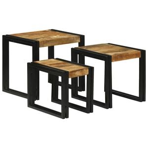 vidaXL Nestingtisch 3 stk. Braun und Schwarz 50 x 40 x 45 cm