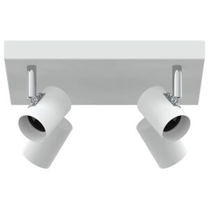 vidaXL Deckenstrahler mit Strahlern Wei&szlig; 26 x 26 x 11,5 cm Metall