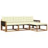 vidaXL Outdoor-Sofagarnitur mit Kissen 4 pcs Natur und Creme