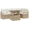 vidaXL Gartensofa-set mit Kissen mit Speicher 6 pcs Beige Poly Rattan