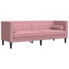 vidaXL 2-tlg. Chesterfield-Sofa-Set mit Nackenrollen Rosa Samt