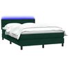 vidaXL Boxspringbett mit Matratze & LED Dunkelgr&uuml;n 160x210 cm Samt