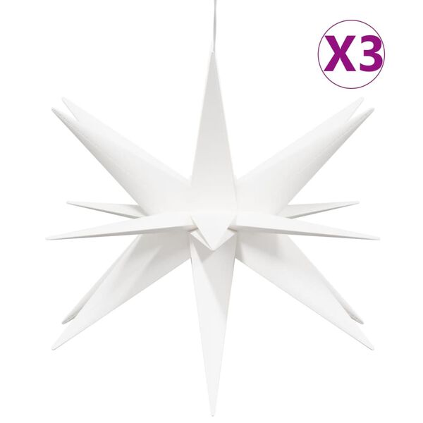 vidaXL LED-Weihnachtssterne 3 Stk. Faltbar Wei&szlig; 43 cm