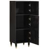 vidaXL Highboard mit Regal Schwarz 40 x 33 x 110 cm Massivholz Mango