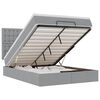 vidaXL Ottoman-Bett mit Matratze & LEDs Hellgrau 140x200 cm Stoff