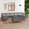 vidaXL 12-tlg. Garten-Lounge-Set Grau Massivholz Kiefer