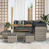 vidaXL Garten-Sofa-Set mit Kissen mit Speicher 9 pcs Grau