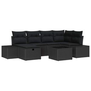 vidaXL Sofa Set mit Kissen 6 pcs Poly-Rattan