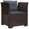 vidaXL 1-Sitzer Sessel mit Kissen Rattan-Look PP Braun