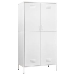 vidaXL Kleiderschrank Wei&szlig; 90x50x180 cm Stahl