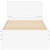 vidaXL Bettgestell mit Kopfteil und LED-Leuchten Wei&szlig; 90x190 cm
