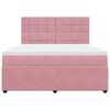 vidaXL Boxspringbett mit Matratze Rosa 180x200 cm Samt
