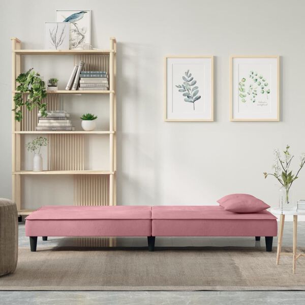 vidaXL Schlafsofa Rosa Samt