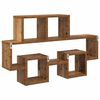 vidaXL Wandregal mit Regal Altholz 82 x 15 x 51 cm Holzwerkstoff