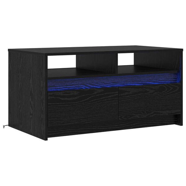 vidaXL Couchtisch Schwarz Eichen-Optik 90 x 50 x 45 cm Holzwerkstoff