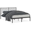 vidaXL Bettgestell mit Kopfteil Metall Schwarz 140x190 cm