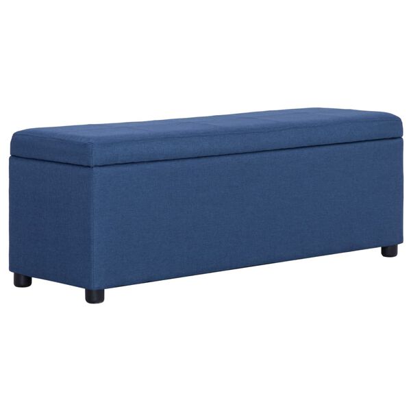 vidaXL Bank mit Staufach 116 cm Blau Polyester