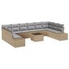 vidaXL Gartensofa-set 11 stk. Beige Poly-Rattan