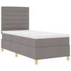 vidaXL Boxspringbett mit Matratze mit Kopfteil Taupe 90 x 190 cm Stoff